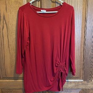 Womens tee with side ruching. Dressbarn’s Westport brand